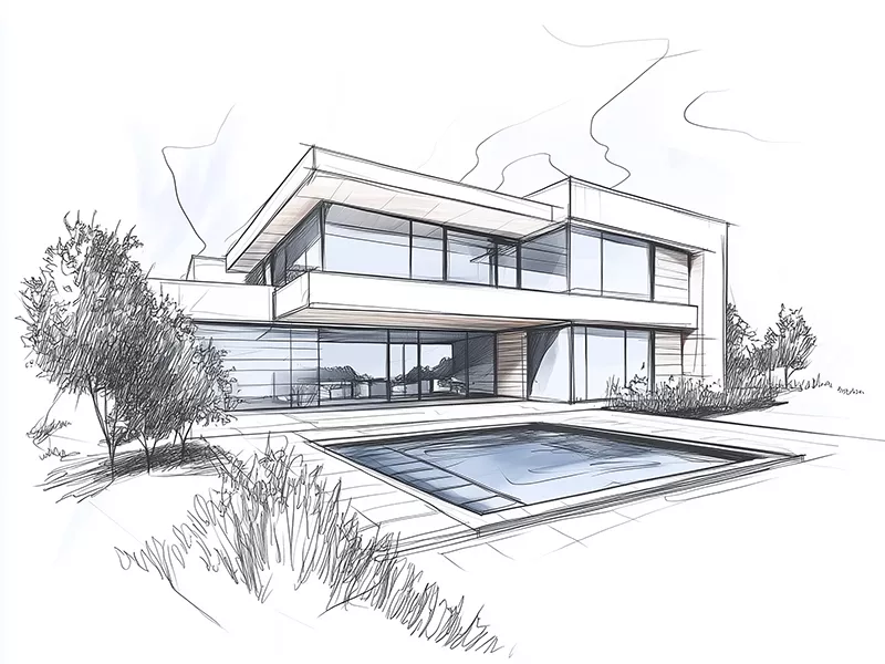 ai-exterior-home-generator-before ai sketch to image house rendering