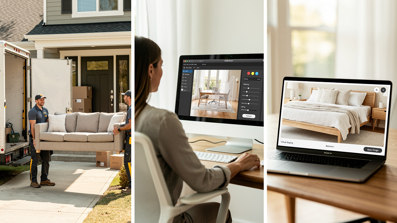 Comparison of physical, traditional, and AI virtual home staging
