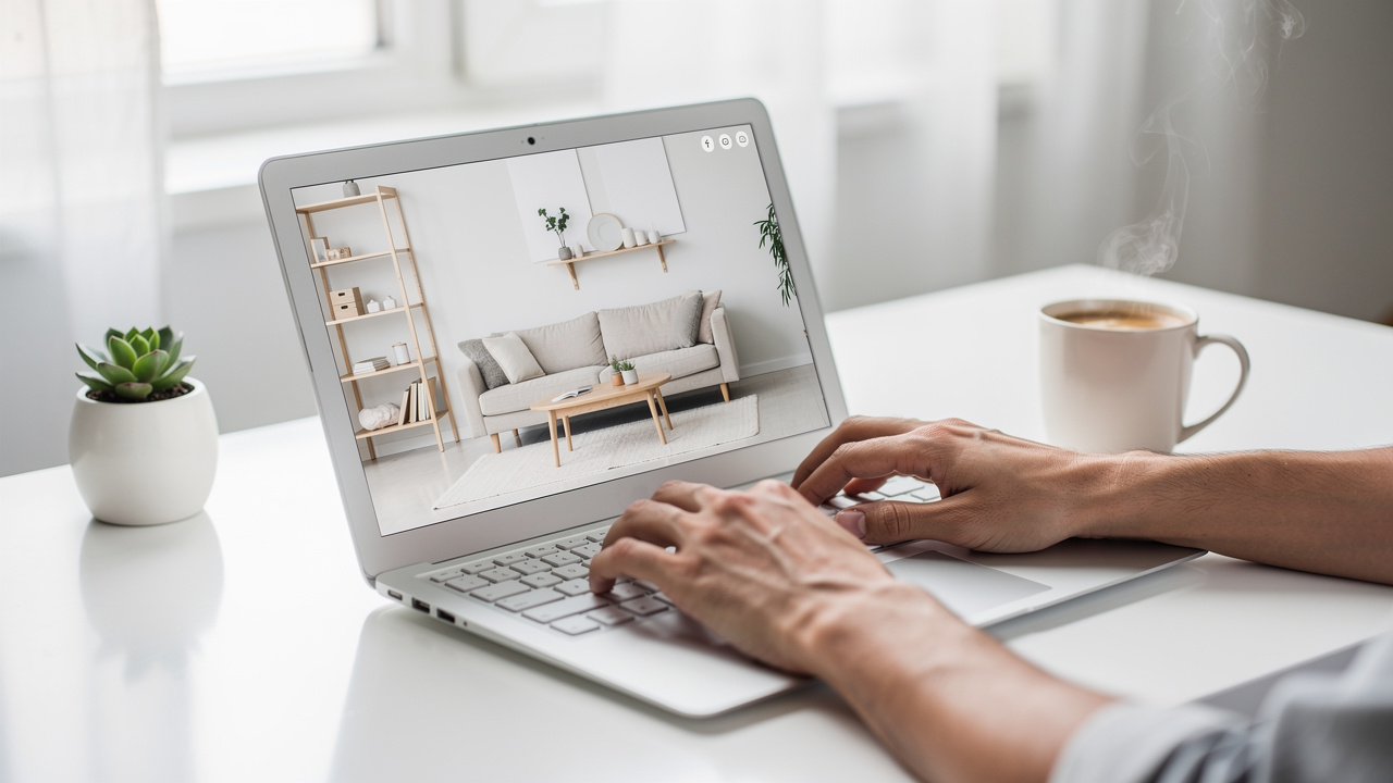 User uploading property photo to AI virtual staging platform